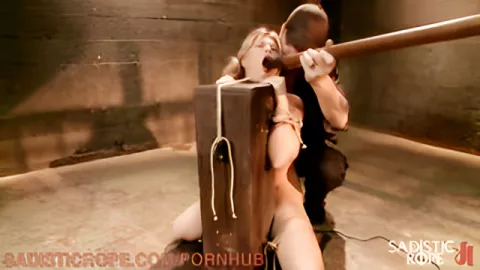 The master beats off the heels of the vine and the big milking of the bound slave