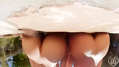 Lesbians naked twerking and cuddling in the pool under water