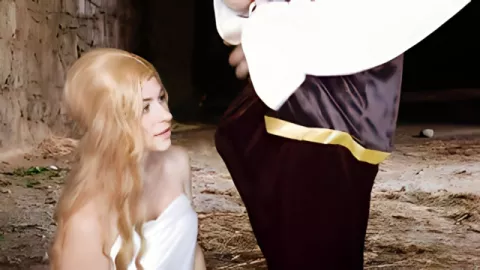 Prisoner Cersei Lannister fucked in the throat to cum on her face in the basement